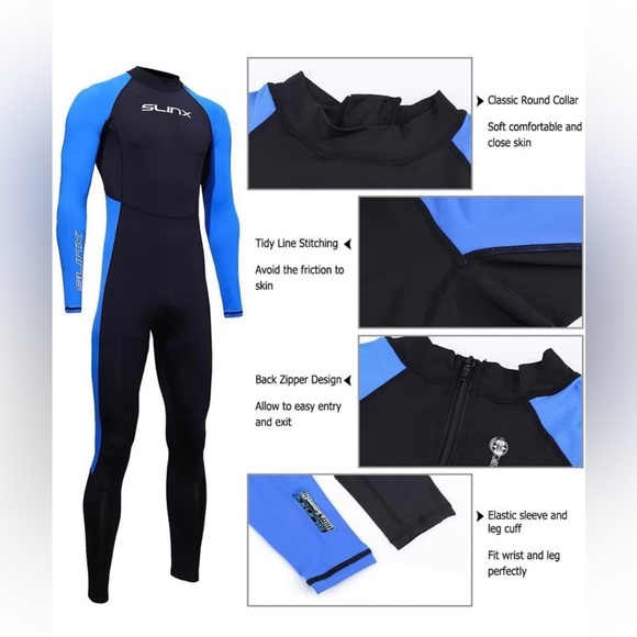 Full Body Dive Skin Wetsuit RashGuard UV Protection One Piece Swimwear XL XS - Picture 4 of 12